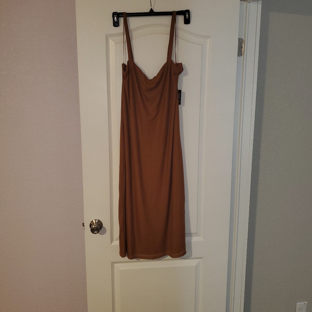 Express ribbed dress with side slit